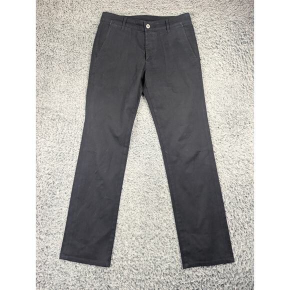 Adriano Goldschmied Pants Mens 30x30 Black Minimal Straight Slim Chino Preppy - Picture 3 of 10